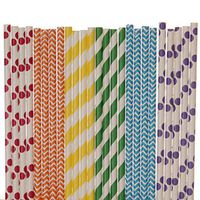 Rainbow Paper Straw Mix (75)