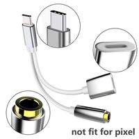 2 in 1 USB-C to 3.5mm Audio Adapter, Aukeer USB Type C Cable Fast Charge to 3.5mm Audio Jack Headphone Adapter Converter Supports Audio and Charging for Motorola MotoZ, Letv (Silver)