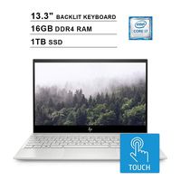 HP 2019 Envy 13.3 Inch 4K IPS Touchscreen Laptop (Intel Quad Core i7-8565U up to 4.6 GHz, 16GB RAM, 1TB PCIe SSD, NVIDIA GeForce MX250, Backlit Keyboard, WiFi, Bluetooth, HDMI, Windows 10 Home)