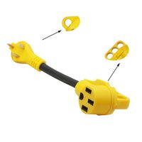 RV Electrical Power Adapter Dogbone 30Amp Male to 50Amp Female,RV Camper Extension Cord with Handle Grip - NEMA TT-30P to 14-50R,12-inch(30M/50F)