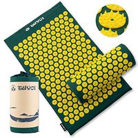 TUYOI Acupressure Mat and Pillow Set Back/Neck Pain Relief 100% Cotto-Linen Massage Cushion for Muscle Relaxation,Sciatic Pain Relief and Trigger Point Therapy- Reflexology Mat Stress Relief