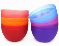 Plastic Bowls set of 12 Unbreakable and Reusable 32oz/6 inch Plastic Cereal/Soup/Salad Bowls in 6 Assorted Color | Dishwasher Safe,BPA Free