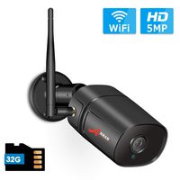 【5MP】Outdoor Security Camera, Wireless Surveillance Camera 5 Megapixels Home CCTV Camera with 32G Card, Support 2.4G WiFi 2-Way Audio IP Camera, Motion Detection, IP66 Waterproof Outdoor Camera ANRAN