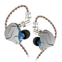 KZ ZSN Pro Dynamic Hybrid Dual Driver in Ear Earphones Detachable Tangle-Free Cable Musicians in-Ear Earbuds Headphones (Blue Without Mic)