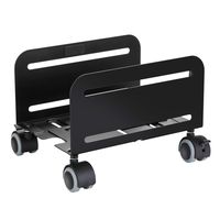 CPU Stand, Computer Tower Stand with 2 Locking Wheels and 2 Caster Wheels, UPC Steel Rolling Stand Computer Stand for Desktop Tower (Black)