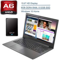 2020 Lenovo Ideapad 130 15 15.6" Laptop Computer, AMD A6-9225 up to 3.0GHz (Beats i3-7020U), 8GB DDR4 RAM, 512GB SSD, DVDRW, 802.11AC WiFi, Bluetooth, HDMI, Windows 10 + EST 500GB External Hard Drive