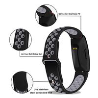 Lintelek Replacement Bands Compatible with Fitbit Inspire HR,Soft Friendly Silicone Wristband,Washable Breathable Straps for Sports Women Men,Small Large (Black Pink, Large)