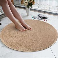Jocund Home Carpet 80cm Soft Coral Velvet Round Rug Anti-Skid Doormat Bath Living Room Rug
