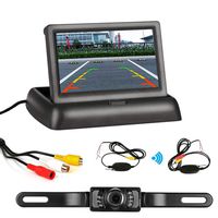 HD Backup Camera System Kit, 4.3'' 1080P Rear View Camera Kit +IP68 Waterproof Rear View Camera Night Vision Guide Lines Constantly View License Plate Reverse Camera for Trucks/Cars/Minivans/SUV/Bus