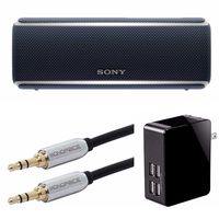 Sony SRS-XB21 Portable Wireless Bluetooth Speaker Bundle (Black)