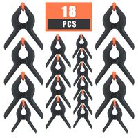 Plastic Spring Clamps 18PCS 3-Size Nylon Photography Backdrop Clips Support Clamps 6pc 6", 6pc 4-1/2", 6pc 3-3/8"
