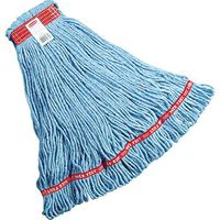 Rubbermaid Commercial FGA21206BL00 Web Foot Shrinkless Wet Mop, Medium, 1-inch Green Headband, Blue