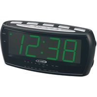 Jensen Compact AM/FM Alarm Clock Radio with Large Easy to Read Backlit LED Display