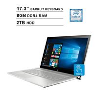 2020 Newest HP Envy 17.3 Inch FHD 1080P Touchscreen Laptop, Intel 4-Core i7-8550U up to 4.0 GHz, NVIDIA MX150 2GB, 8GB DDR4 RAM, 2TB HDD, Backlit Keyboard, DVD, WiFi, Bluetooth, HDMI, Win 10 (Renewed)