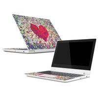 Mightyskins Skin Compatible with Lenovo Chromebook C330 (2018) - Stained Heart | Protective, Durable, and Unique Vinyl Decal Wrap Cover | Easy to Apply, Remove, and Change Styles | Made in The USA