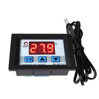 WINGONEER DC12V Relay Digital Thermostat Control with Temperature Controller Sensor -50-110°C - Black