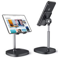 Cell Phone Stand,Angle Height Adjustable Stable LISEN Cell Phone Stand For Desk,Sturdy Aluminum Metal Phone Holder,Compatible with Mobile Phone/iPad/Kindle/Tablet,4-10inch