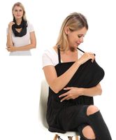Baby Nursing Breastfeeding Cover Scarf, Soft Cozy Nursing Scraf, Extremely Stretchy, Amazing Soft, Convertible Multi Use Breast Feeding Cover Ups - Black
