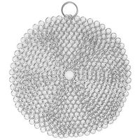 Stainless Steel Durable Cleaner Rust Proof Scraper Cast Iron Cleaner Brush Chainmail Scrubber Tool for 18 18cm/7 7" Cast Iron Pan Cast