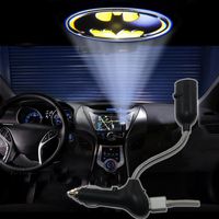 Spoya 3D Batman symbol badge USB Car dome ceiling CREE LED cigarette lighter logo laser projector light lamp