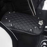 Daydayholiday Diamond Center Console Cover Bling Arm Rest Cover for Car Armrest Cover Women Girl 7.5" x 11",Black