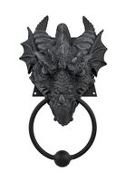 Gothic Dragon Door Knocker Cast Iron Finish