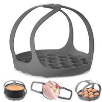 Pressure Cooker Sling，Silicone Bakeware Sling for 6 Qt/8 Qt Instant Pot, Ninja Foodi and Multi-function Cooker Anti-scalding Bakeware Lifter Steamer Rack，BPA-Free Silicone Egg Steamer Rack (Gray)