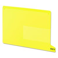 Smead End Tab Poly Out Guide, Two Pocket, Bottom Position Tab, Letter Size, Yellow, 25 per Box (61956)