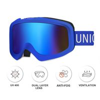Unigear Skido X1 Ski Goggles, Snowboard Snow Goggles for Men, Women & Youth - Anti-Fog & 100% UV Protection (Revo Blue Lens (VLT 12.3%))
