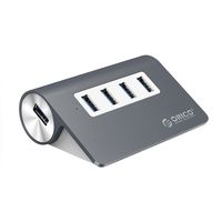 ORICO 4 Port USB 3.0 Unibody Aluminum Portable Data Hub with 3.3 Feet USB Cable for MacBook Pro/Mini, iMac, XPS, Surface Pro, Notebook PC, USB Flash Drives, Mobile HDD - Space Gray