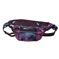 Bollysky Convenient Crossbody Shoulder Pack Unisex Outdoor Sports Casual Double Color Sequins Unisex Waist Pack for Most Sports