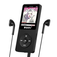 Mp3 Player, RUIZU X02 Ultra Slim Music Player with FM Radio, Voice Recorder, Video Play, Text Reading, 80 Hours Playback and Expandable Up to 128 GB (Black)