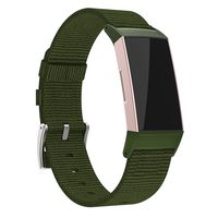 adepoy Compatible with Fitbit Charge 3 Bands for Women Men, Soft Breathable Woven Fabric Adjustable Replacement Wristbands for Fitbit Charge 3/Fitbit Charge 3 Special Edition, OliveGreen