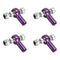 uxcell 4 PCS M3/3mm 18mm Linkage Rod End Tie Rod End Ball Head Joint Adapter Purple for RC Car Crawler Boat
