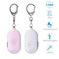 Safety Personal Alarm Keychain 2 Pack, SPAZEL Safe Sound Siren Song Self Defense Alarm with LED Flashlight, Security Horns 130dB for Women Girls Kids and Elderly
