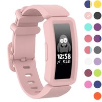 GVFM Compatible with Fitbit Ace 2 Bands for Kids 6+, Soft Silicone Bracelet Accessories Sport Strap Girls Wristbands Compatible for Fitbit Inspire HR & Ace 2 (Light Pink)