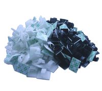AMPSEVEN Adhesive Cable Clips,Cable Management Zip Tie Holder Clamps for for Car Wall,50pcs Black color+50pcs White Color