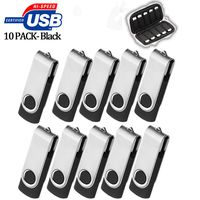 16GB Flash Drive 10 Pack, ARETOP Flash Drive Bulk 16gb USB2.0 with Easy-Storage Bag Pen Drive 16 gig Memory Stick 16gb Thumb Drives USB Stick Memory Stick Fold Date Storage (10 PCS Black)