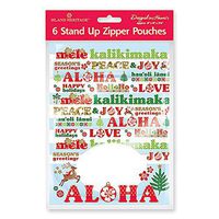 Aloha Goody Zipper Holiday Gift Bag Pouches 6 Per Pack Seasons Greetings