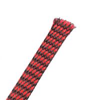 uxcell 3ft - 1/2 Inch PET Expandable Braided Sleeving - 4PCS Braided Cable Sleeve - Red