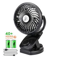 Battery Powered Clip On Fan, Mini Portable Desk Fan with USB Rechargeable 4400mha Battery for Baby Stroller, Home and Office, Outdoor Activities