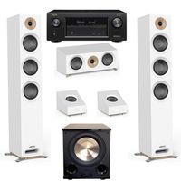 Jamo Studio Series 3.1.2 White Home Theater System with S 809 Towers and Denon AVR-X3400H Receiver