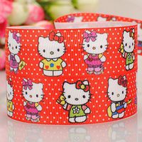 10 Yards7/8"22mm Sweet Hello kitty cartoon Printed Gift Grosgrain Ribbon