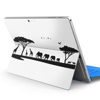 igsticker Ultra Thin Premium Protective Back Stickers Skins Universal Tablet Decal Cover for Microsoft Surface Pro 4/ Pro 2017/ Pro 6(2018) 009754 Animal　Safari　Monochrome