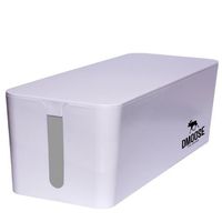 DMoose Cable Management Box Organizer for Cords, Power Strips or Surge Protectors, Hide Loose Wires Behind TVs, Home Office Computers, Office Desks, Entertainment Centers (White)