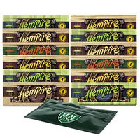 Hempire Single Wide Hemp Rolling Papers (12 Packs) with Leaf Lock Gear Smell Proof Pouch