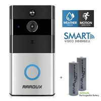 Wireless Smart WiFi Video Doorbell 720P HD Camera, Real-Time Two-Way Talk/WiFi Doorbell, Night Vision, PIR Motion Detection and App Control for iOS and Android (Satin and Black)