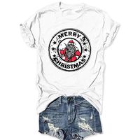 Winsummer Christmas Shirts for Women's Christmas Santa Claws Short Sleeve Round Neck T Shirt Funny Christmas Graphic Tee Tops