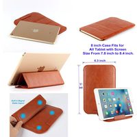 Stand Able Universal Cases with Fortune Tech Fold-Stand Function fit for Screen Size: 6 in, 7 in, 8 in, 9.7 in, 10.1 in, 12.9 in Devices: HP, Dell, Ipad, Etc, All Brand Tablet, Note, 8 in, Brown