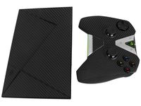 Skinomi Black Carbon Fiber Full Body Skin Compatible with NVIDIA Shield TV (includes Controller Kit)(2015)(Full Coverage) TechSkin Anti-Bubble Film
